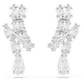 Matrix Drop Pierced Earrings White